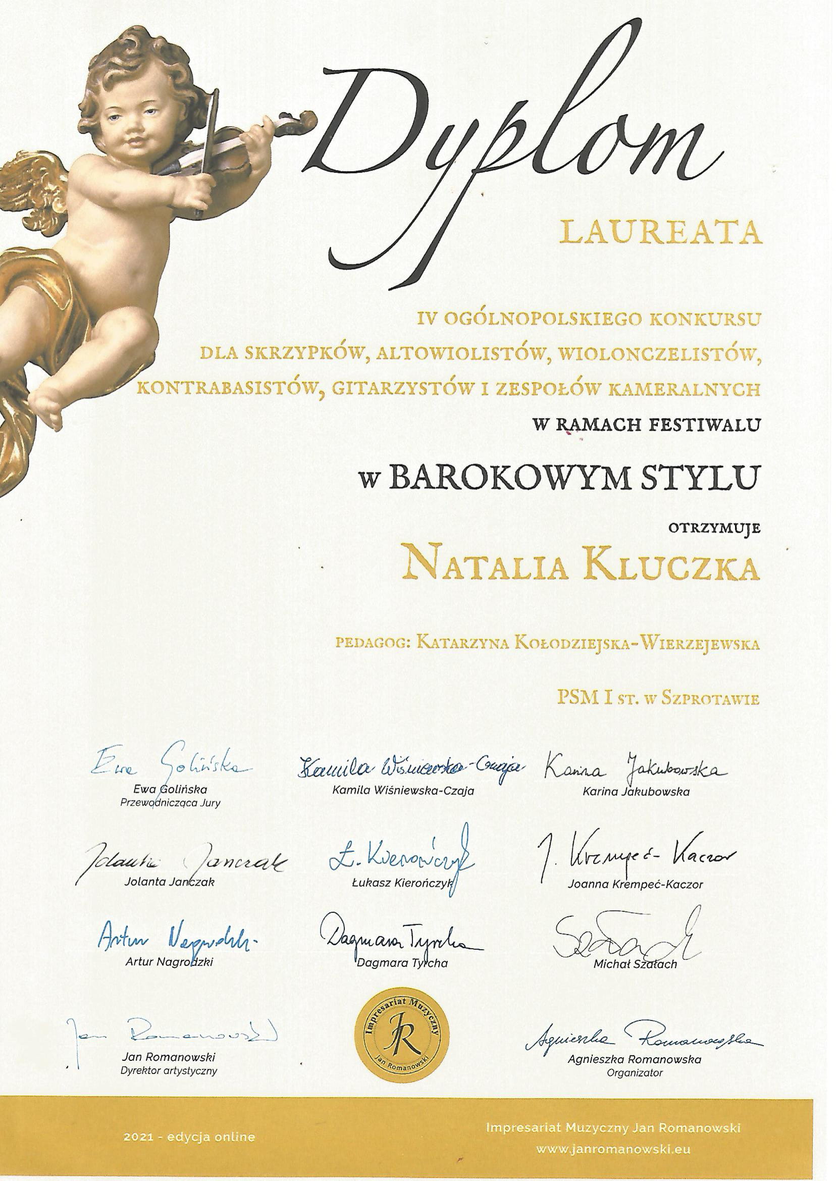 Dyplom Barok 1